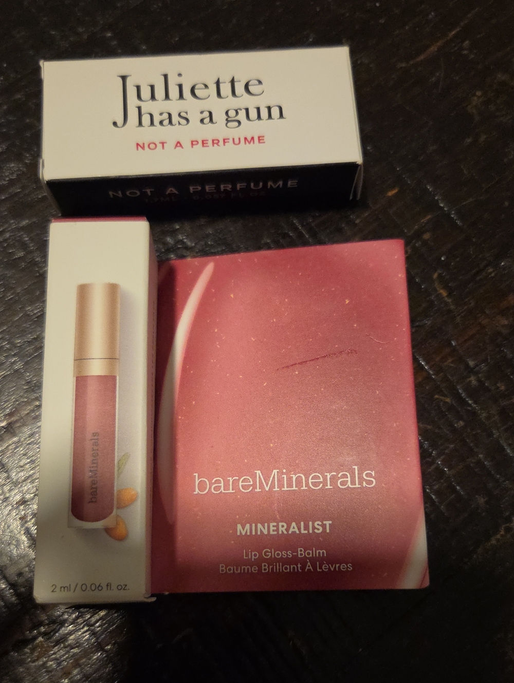 bareMinerals Mineralist Lip Gloss in Sincerity&Juliette Has A Gun 1.7 Oz